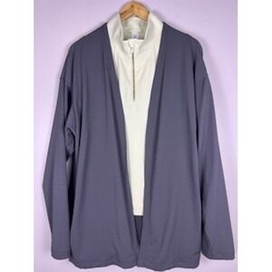 Mizuno‎ Women Gray Long Sleeve Open Front Cardigan with Pockets Size XL